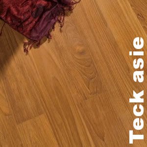 Parquet massif Teck Asie - 14 x 90 mm - verni