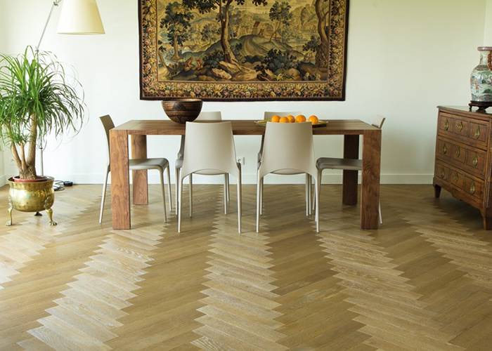 Parquet contrecollé Chêne Premier Bâton Rompu - 11 x 120 x 600 mm - verni ou huilé