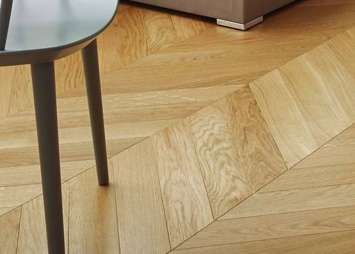 Parquet contrecollé Chêne Premier/Rustique Point Hongrie - 14 x 120 x 600 mm - verni mat