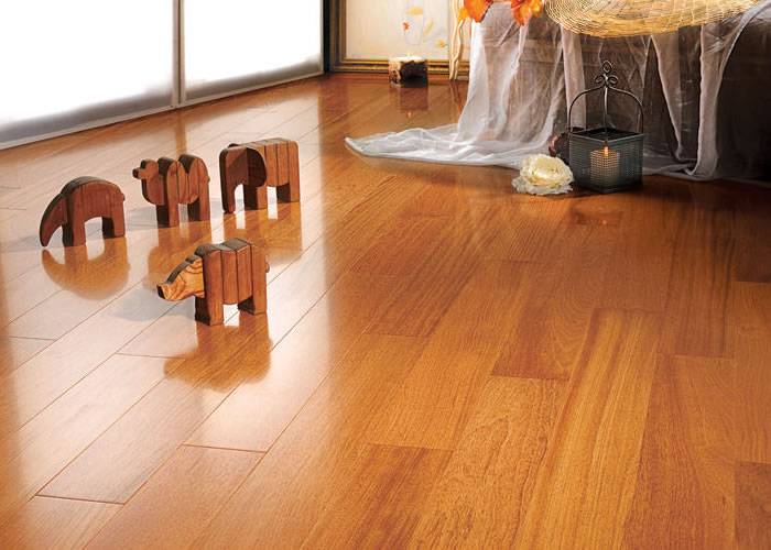 Parquet contrecollé Jatoba - 12 x 100 mm - verni satiné - PROMO