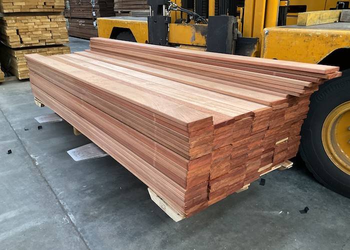 Lames de terrasse Jatoba - 55 x 110 mm - 2 faces lisses - lots