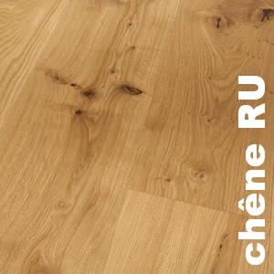 Parquet massif Chêne Rustique Français - 14 x 160 mm - verni - brossé