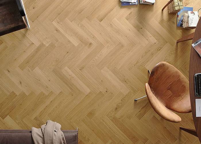 Parquet contrecollé Chêne Rustique Bâton Rompu - 14 x 120 x 600 mm -verni ou huilé